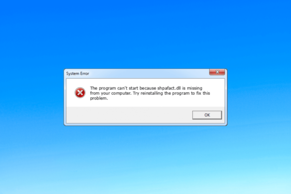 Shpafact.dll: What is It And How to Fix Its Errors