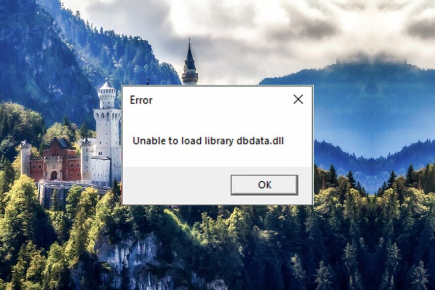 Unable to load library dbdata.dll