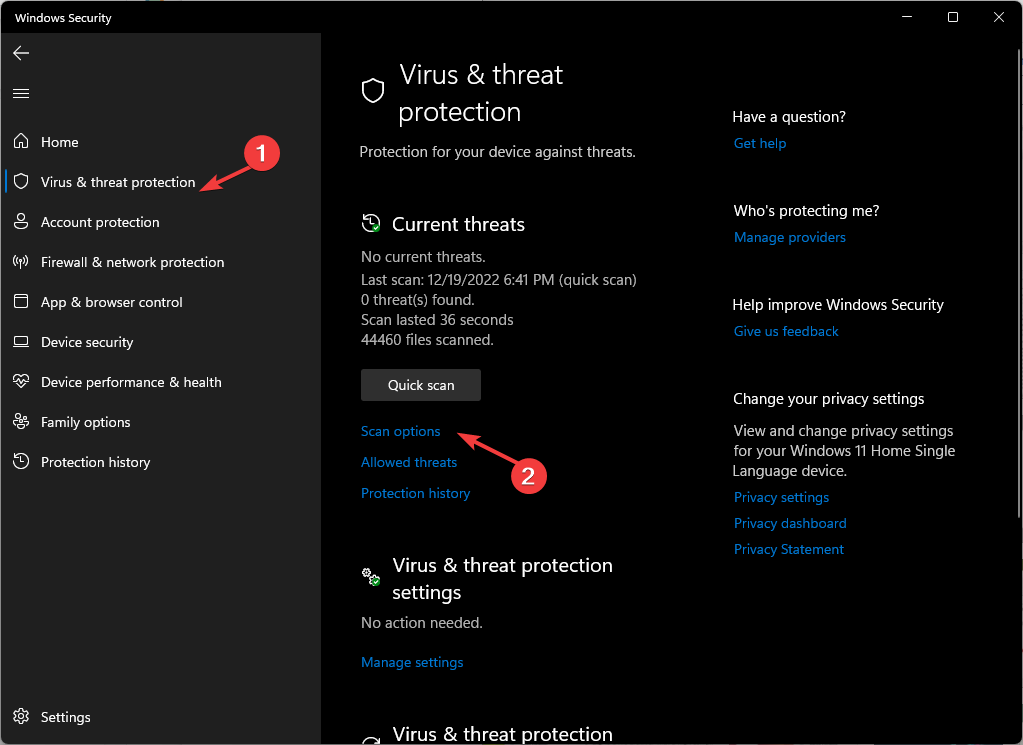 V& T Scan options Netsh.exe