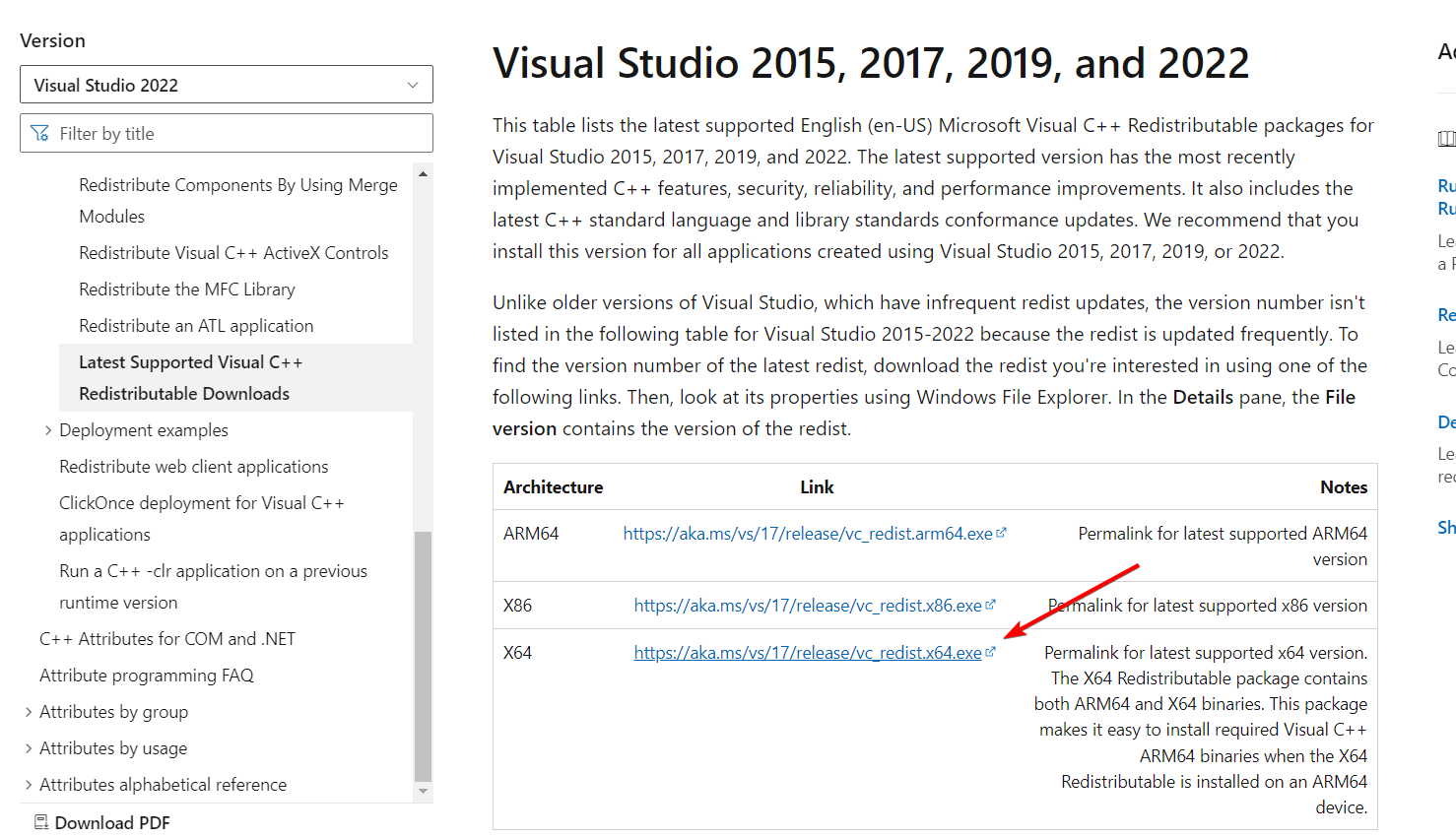 Visual C++ 再頒布可能パッケージ