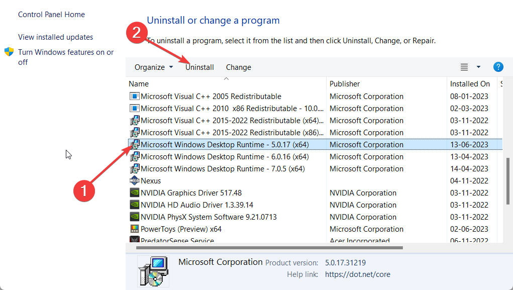 Microsoft .NET Desktop Runtime 7.0.11 free