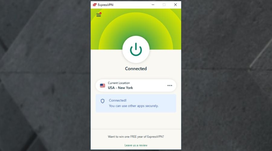 expressvpn connected to us