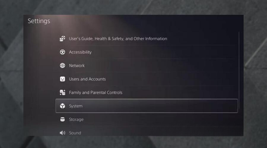 ps5 system settings