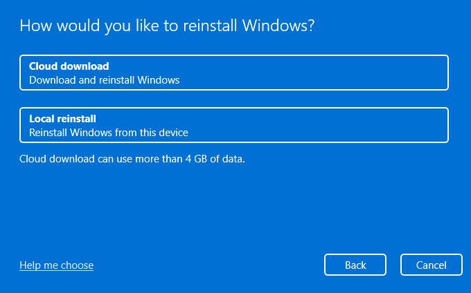 Windows のリセット-削除-rvlkl-exe