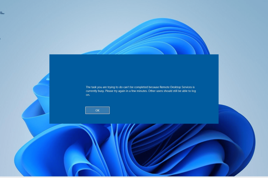 Fix: Remote Desktop Services Is Currently Busy Error