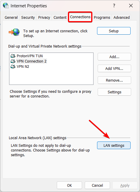 Configuración de LAN
