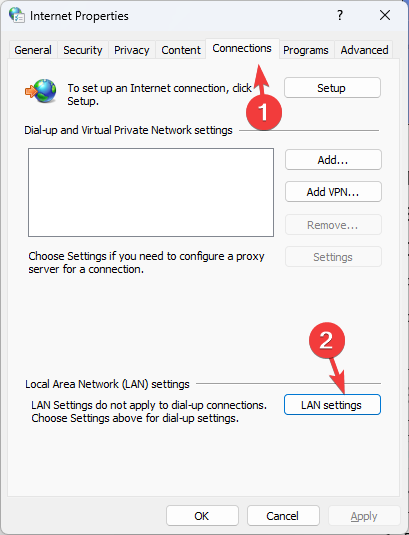 LAN settings 