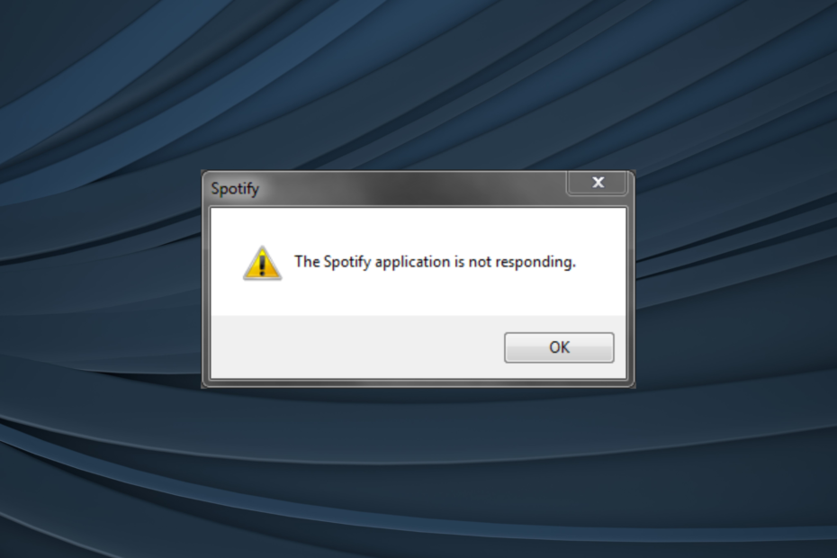 spotify app not responding windows 10