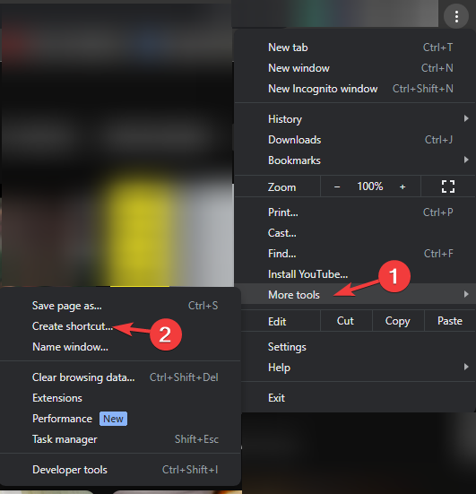 Create a shortcut  youtube app download for pc