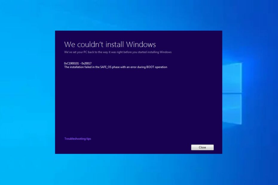 0xC1900101 – 0x20004 Install Error: 3 Ways to Fix it