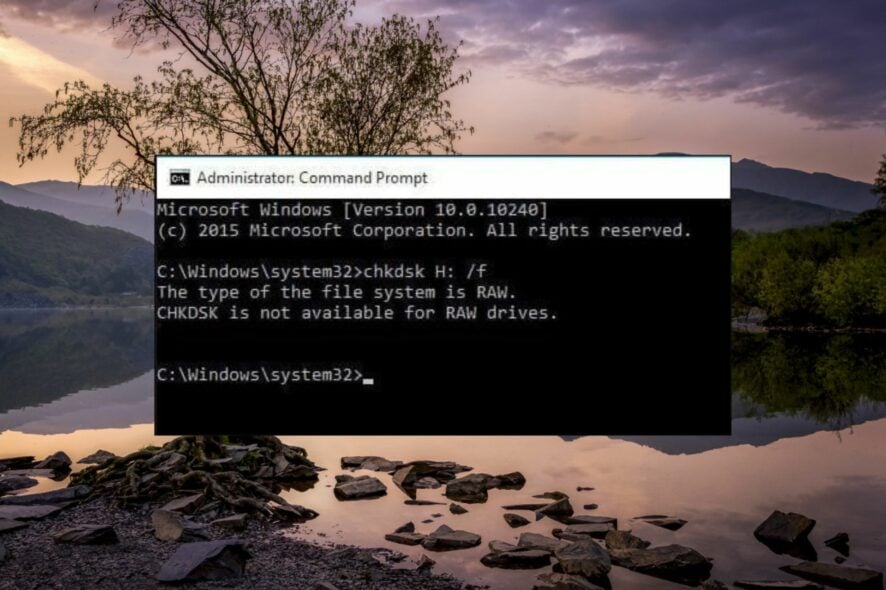Chkdsk is Not Available for RAW Drives Error