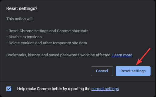 リセット 2 Facebook が Chrome で動作しない 