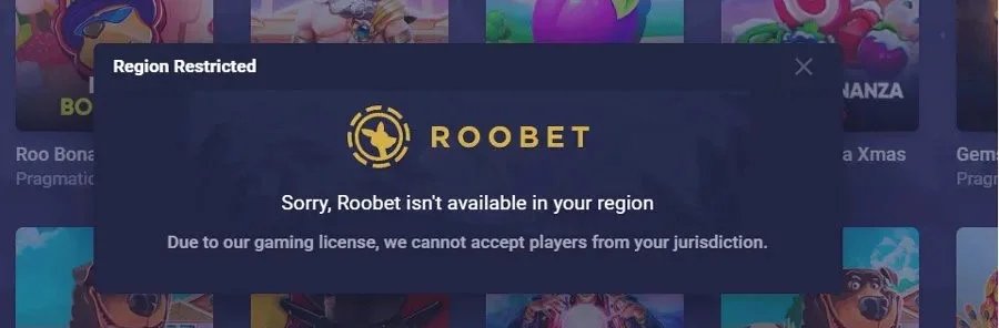 roobet not available in your region error