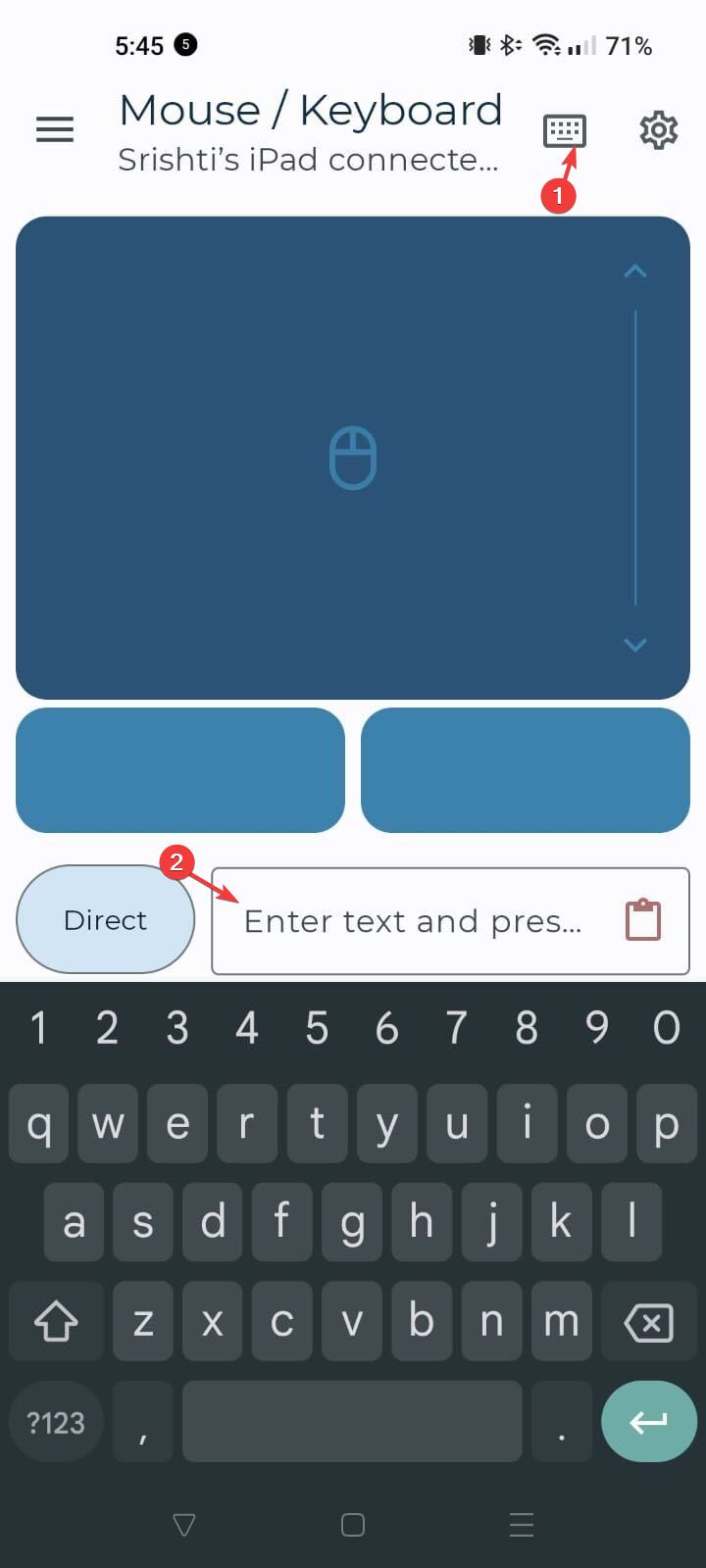 Select a keyboard icon