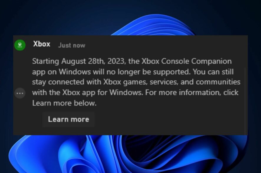 xbox console companion app windows 11