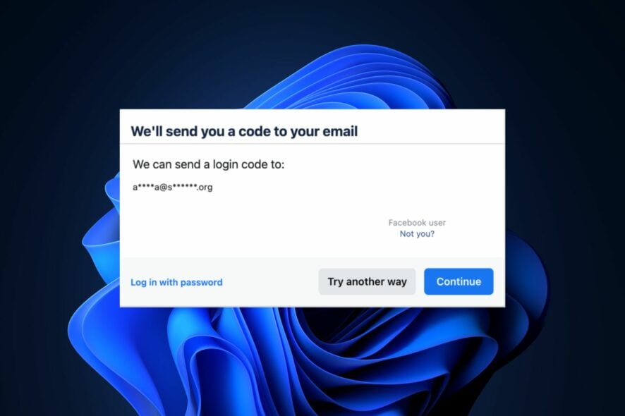 facebook wont send email code