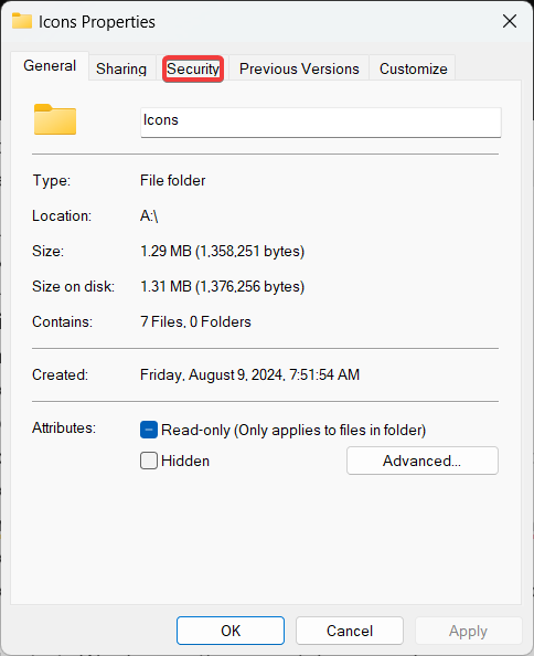 folder security windows