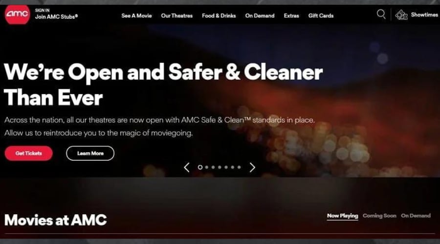movies on amc homepage