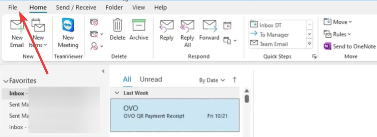 Outlook ビューに電子メールのコンテンツが表示されない