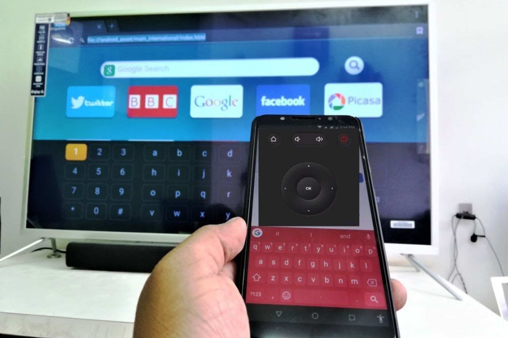 hwo to se phone as keyboard for tv