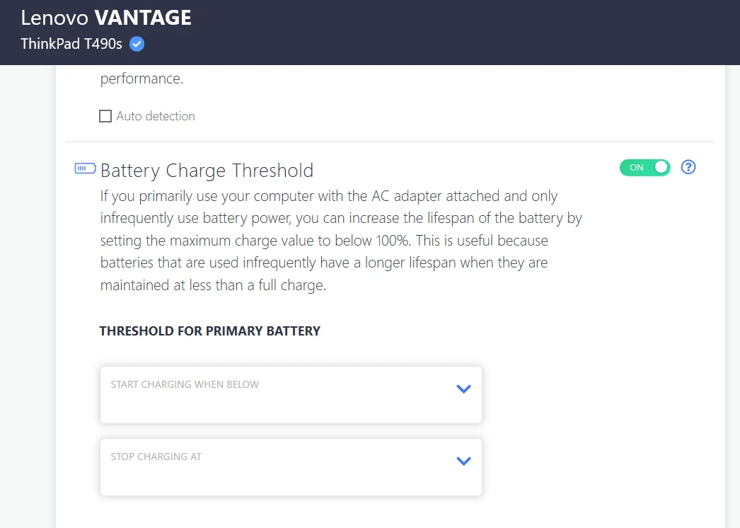 battery charge threshold