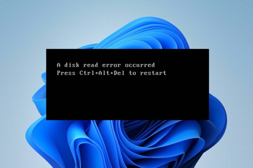 a disk read error occurred windows 7