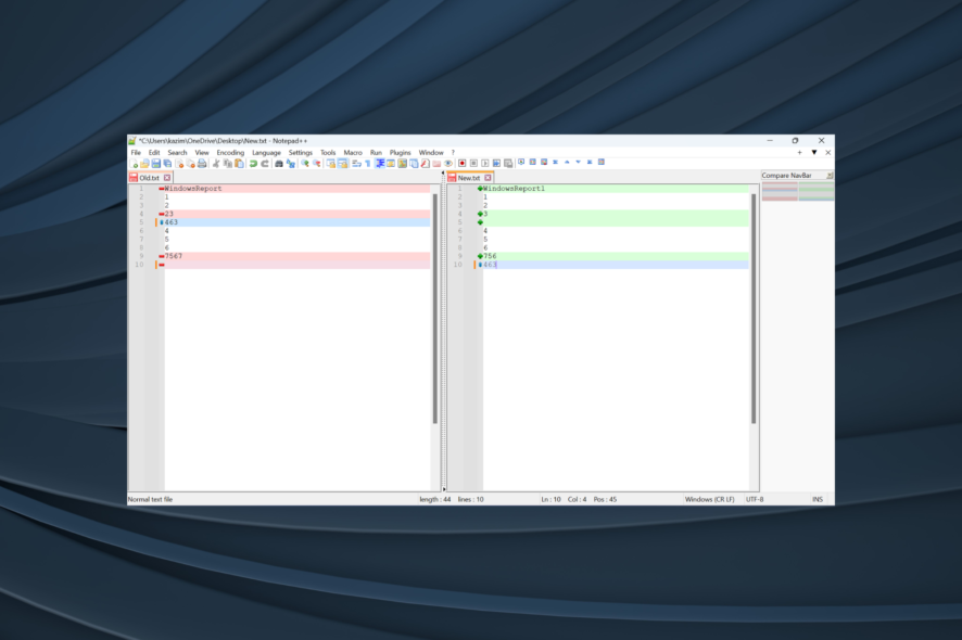 how to Compare Two Files in Notepad++