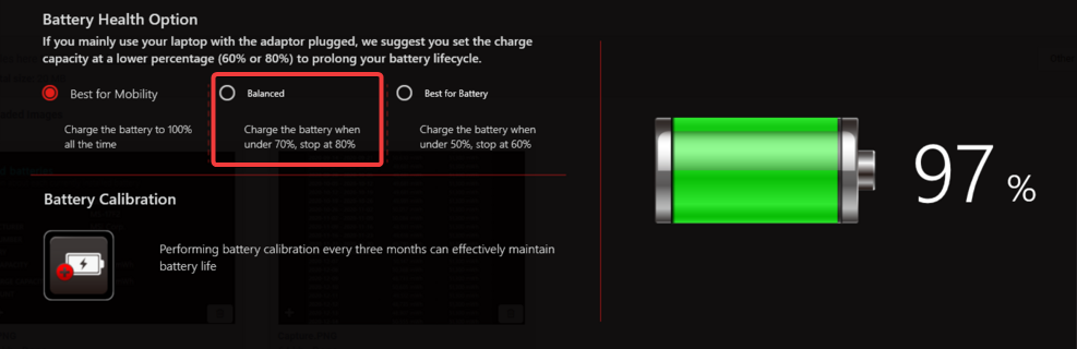 balanced to limit battery charge to 80 windows 11