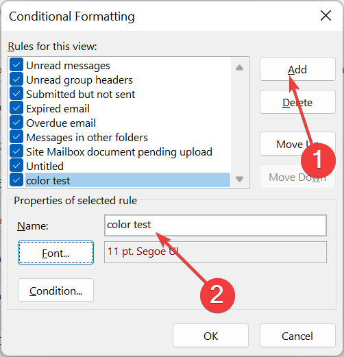 add name  how to color code emails in outlook