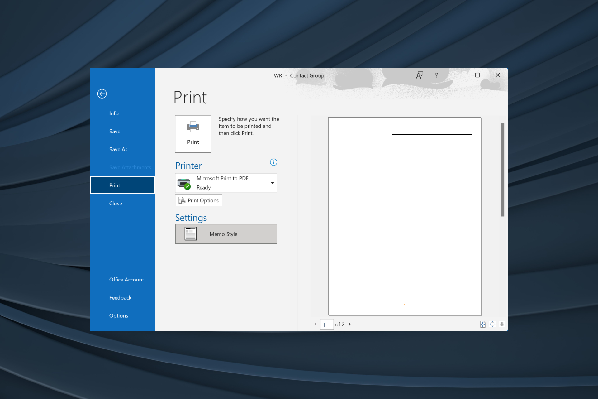 all about printing outlook contacts