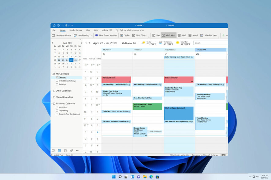 show tasks on outlook calendar