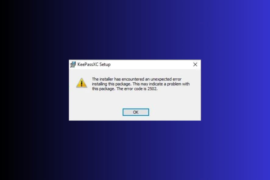 Fix: Error Code 2502 & 2503 on Windows 11