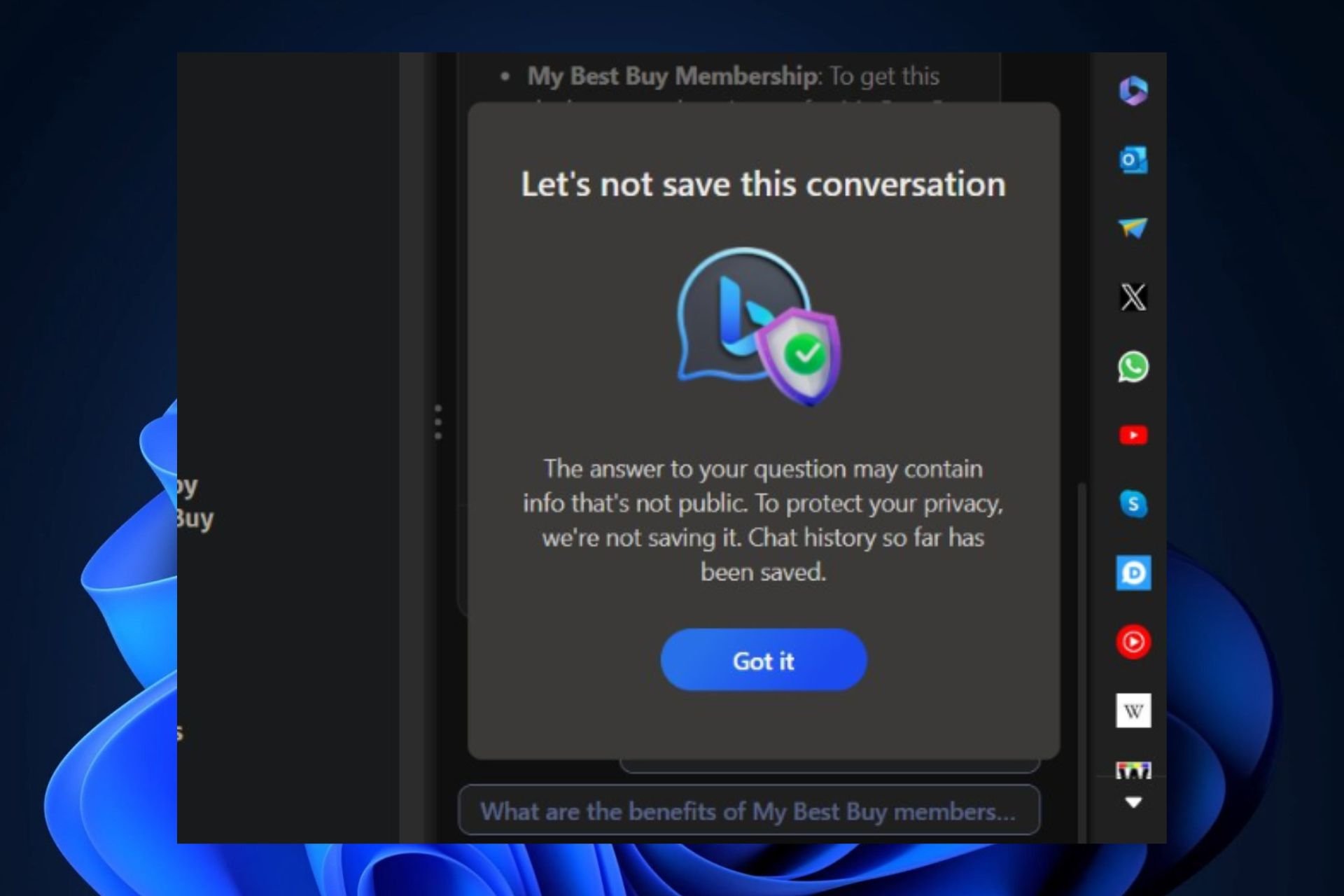 bing chat save conversation