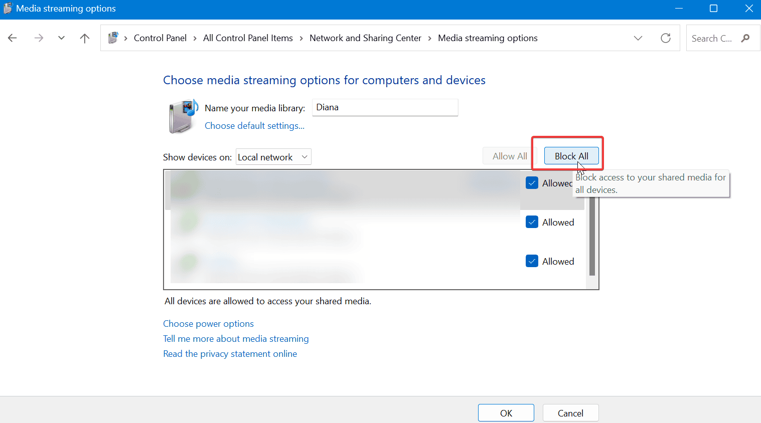 block all media streaming windows 11