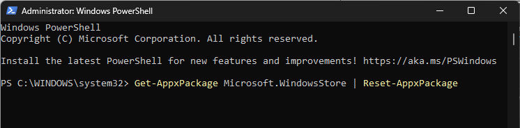 Restablecer el error del sistema de archivos de Microsoft Store (-2147163901) en Windows 11