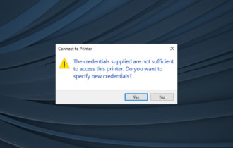 fix the credentials supplied are not sufficient to access this printer error in windows 11