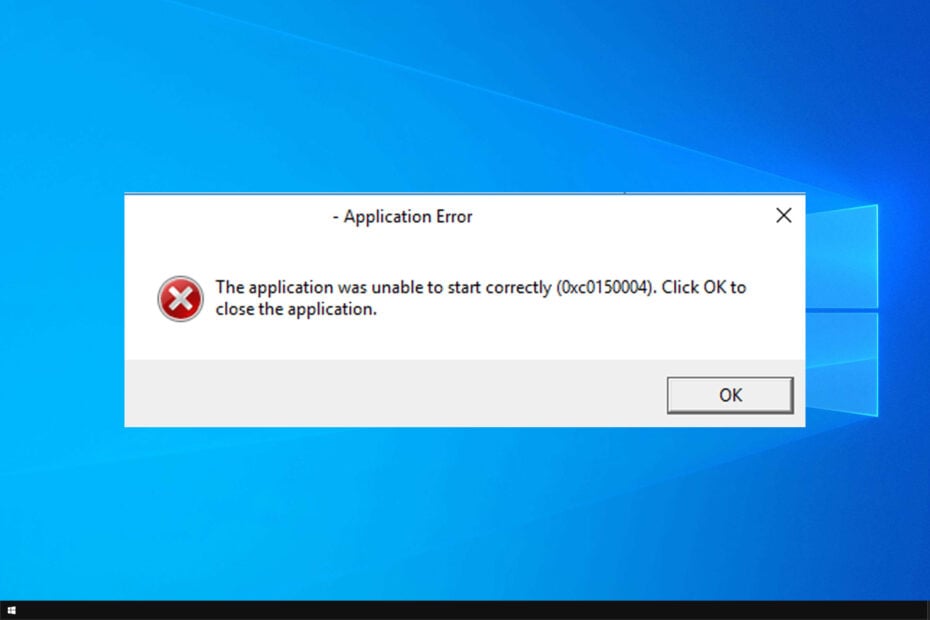 Application Error 0xc0150004: 5 Ways To Fix It