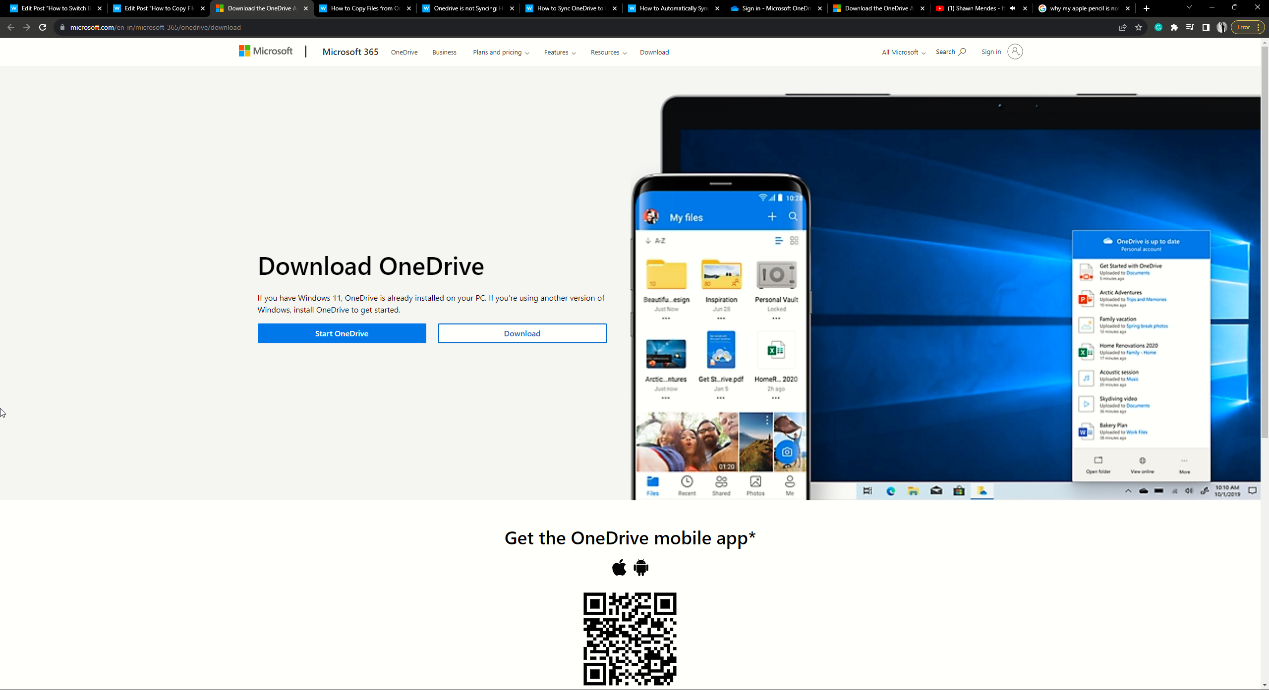 Download and install OneDrive - Copy Files from OneDrive to another OneDrive