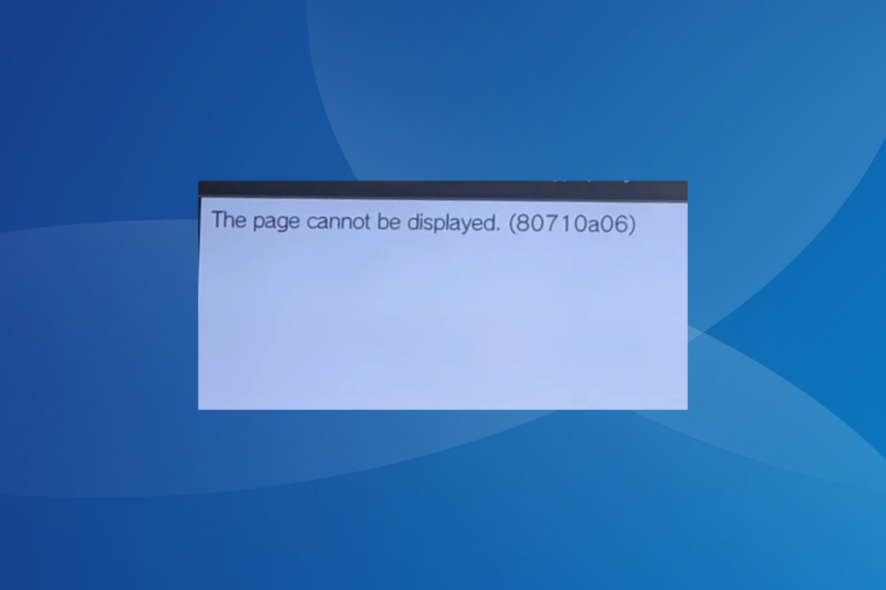 fix The page cannot be displayed. (80710a06) PS3 error