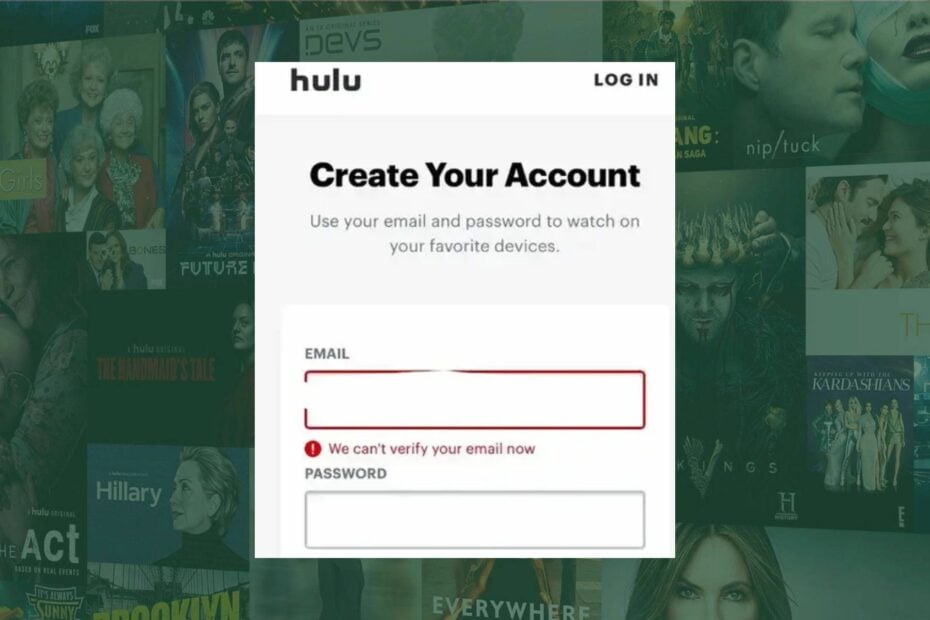 hulu says we can't verify your email now