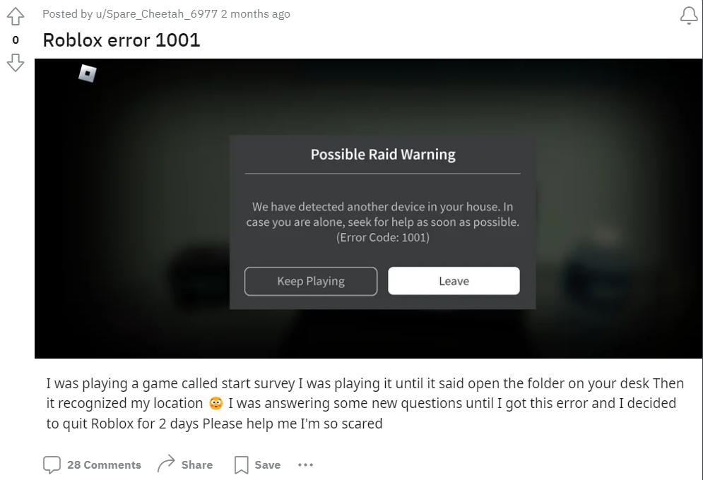 What Is Roblox Error Code 1001 Possible Raid Warning We have detected  another Device in your house 