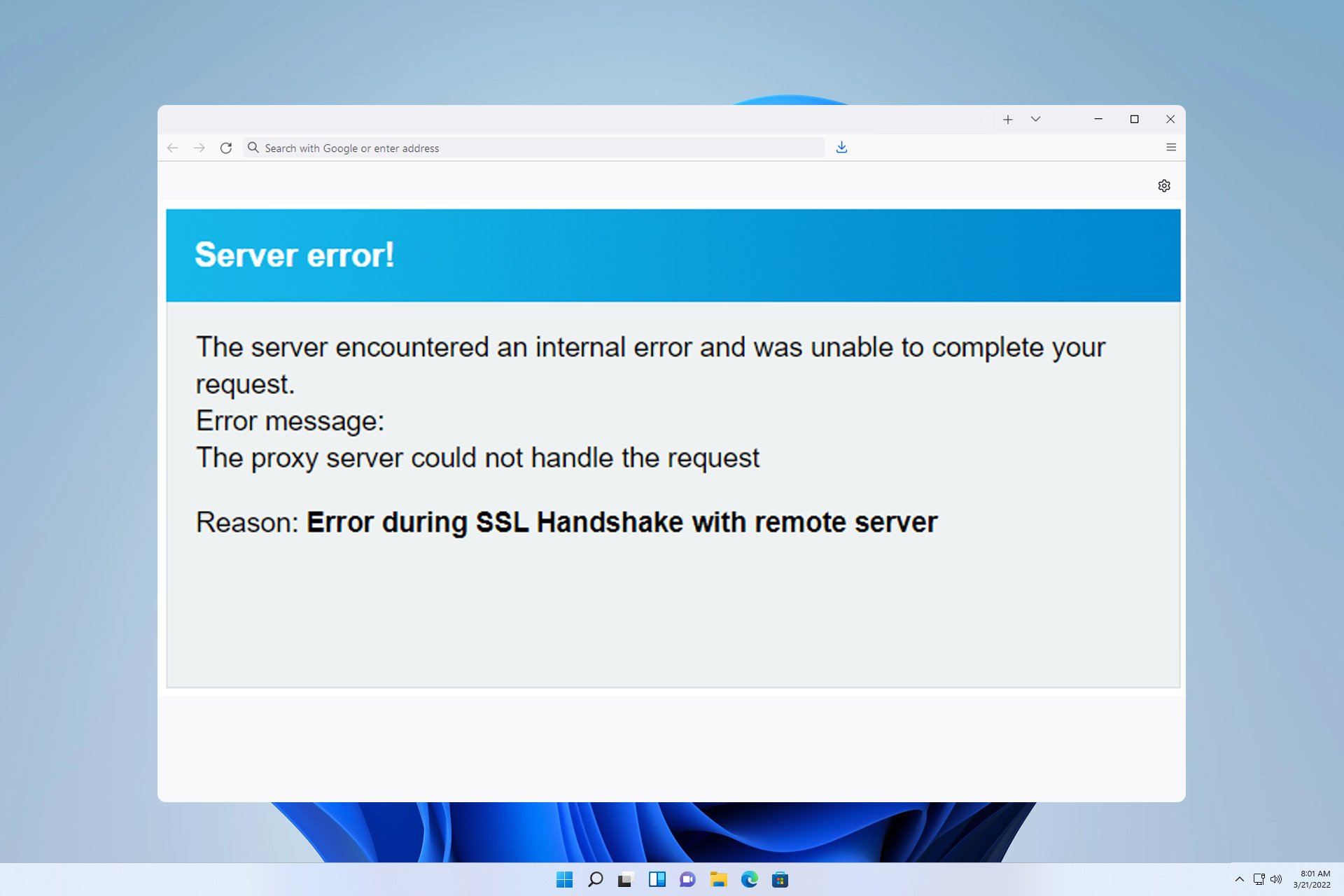 error during ssl handshake with remote server