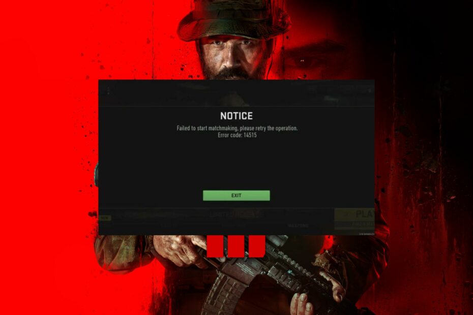 call of duty error 14515