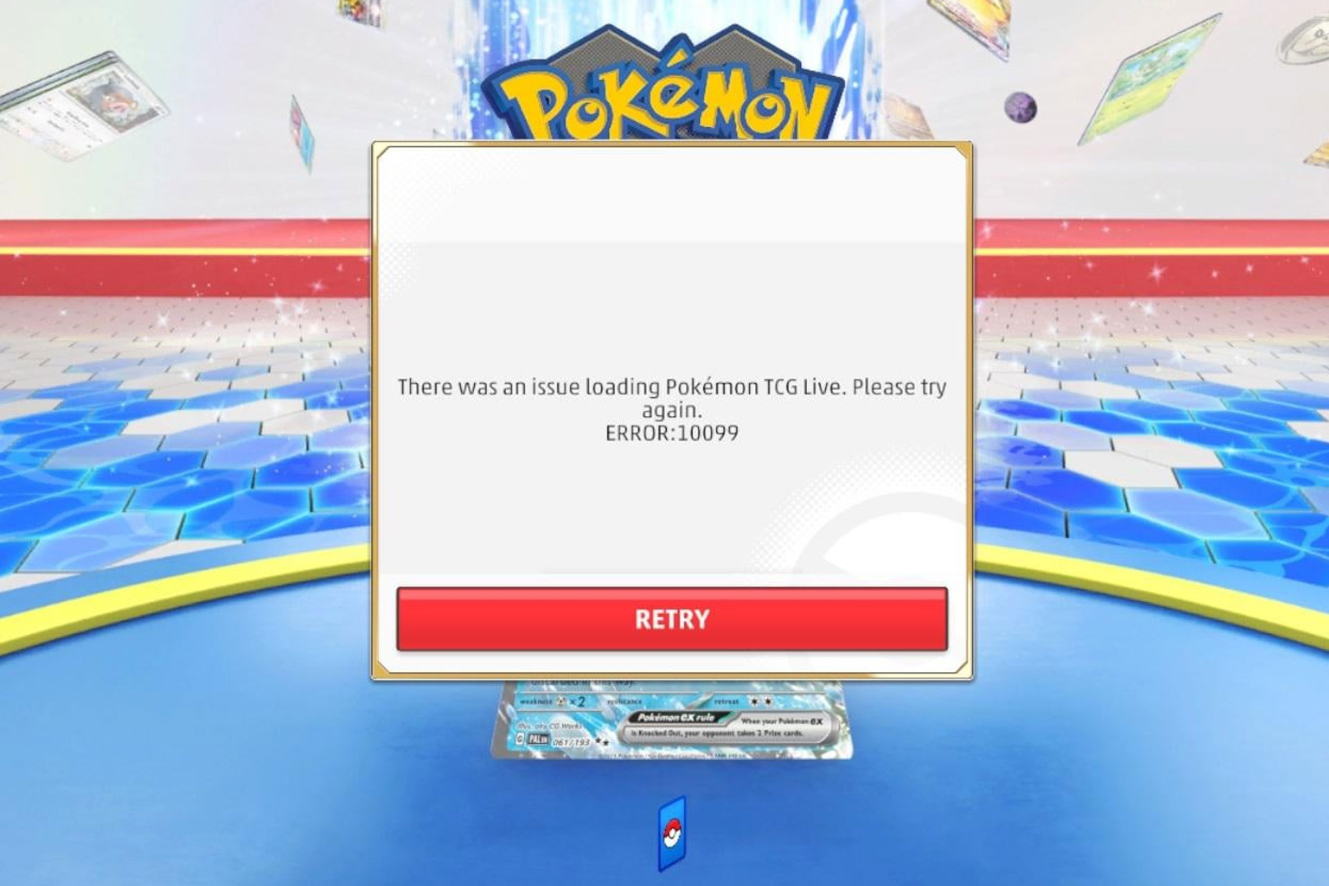 pokemon tcg live error 10099