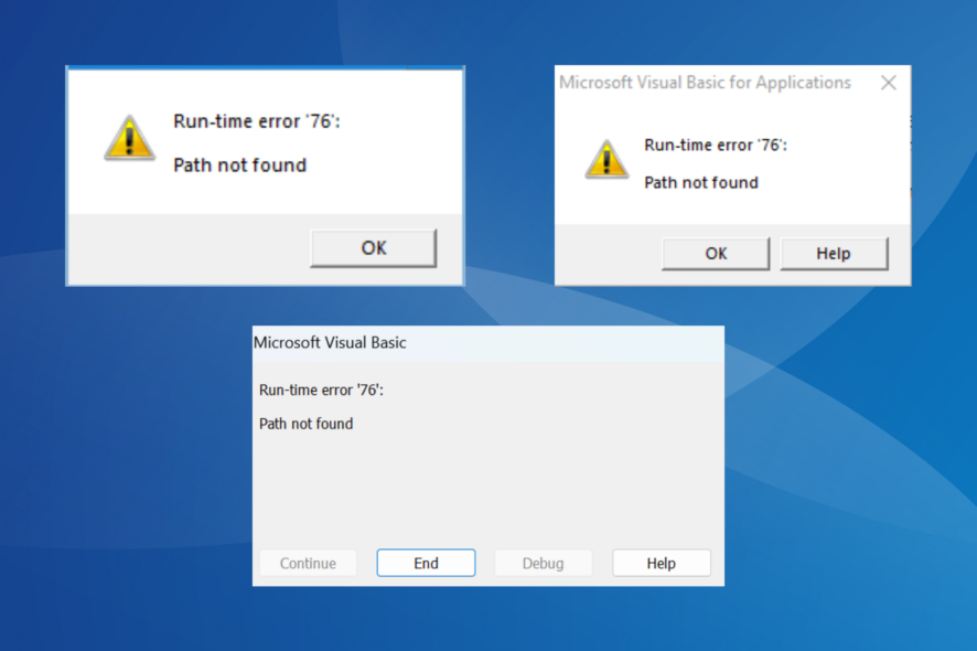 fix Run time error 76 in Windows