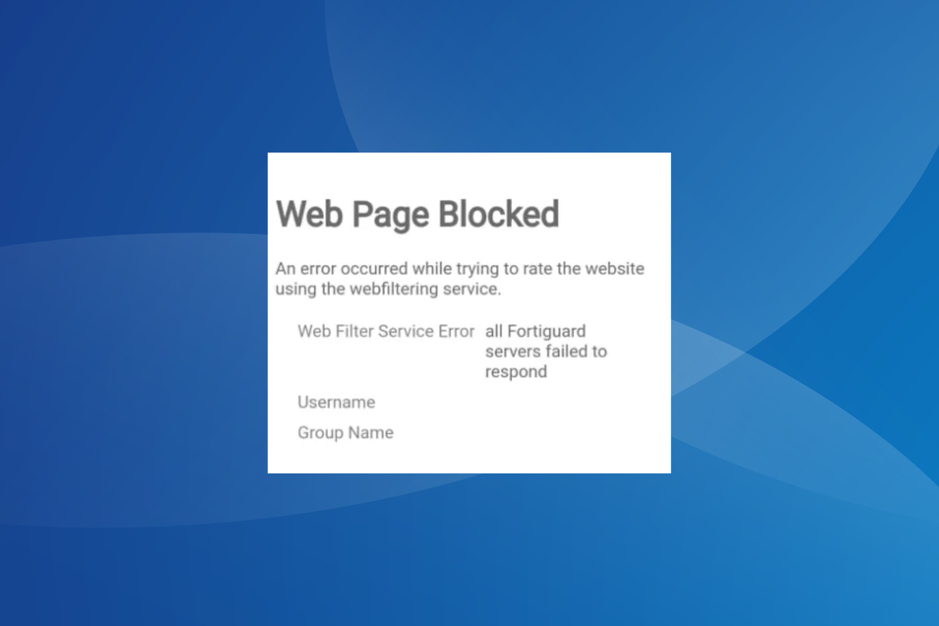 Fix Web Filter Service Error all FortiGuard servers failed to respond