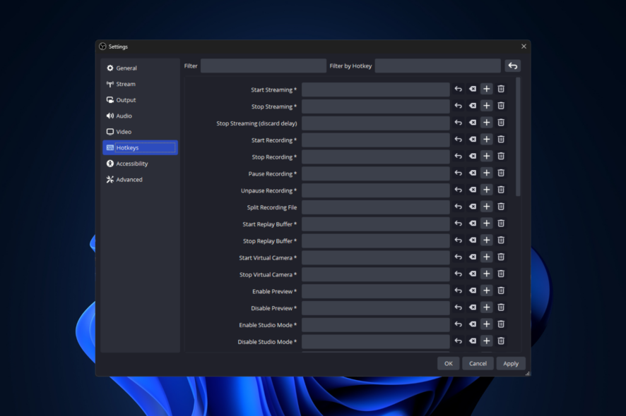 OBS Studio - obs hotkeys