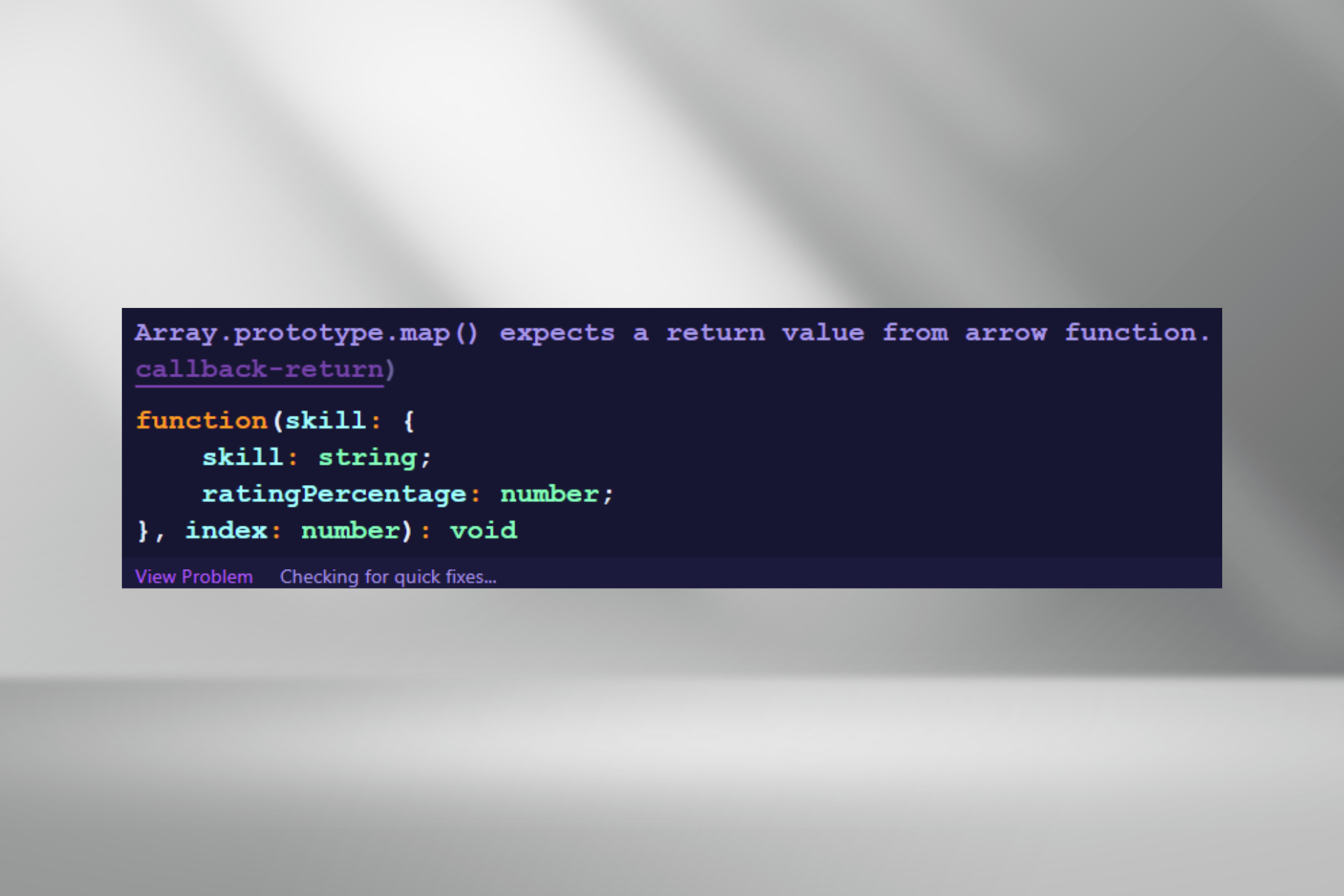 fix array.prototype.map() expects a return value from arrow function