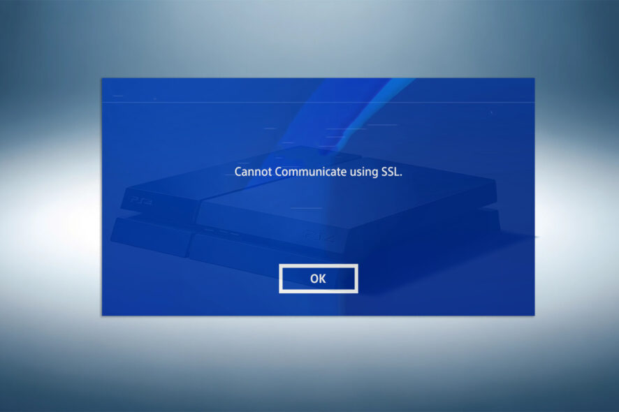 fix cannot communicate using ssl error in PS4