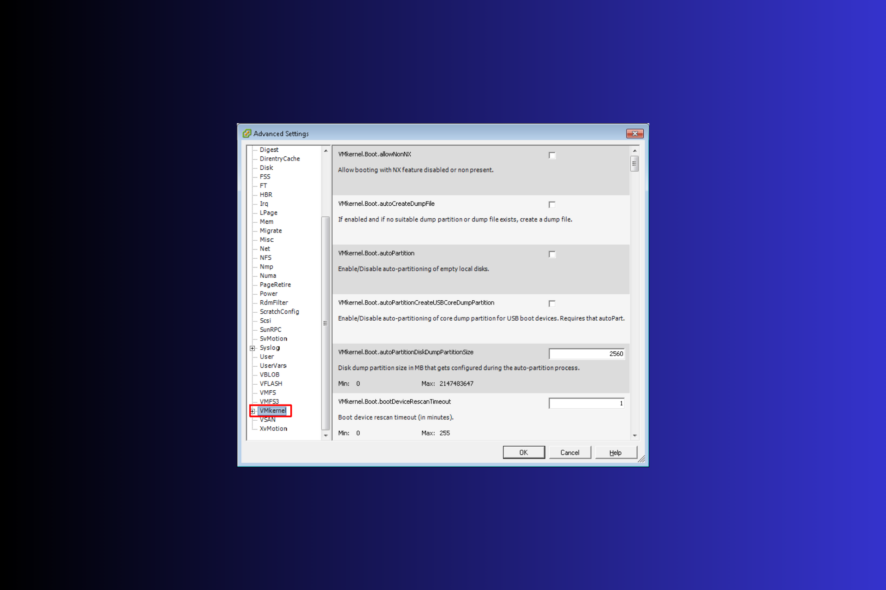 No coredump target has been configured. Host core dumps cannot be saved error